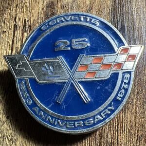 Vintage Chevrolet Corvette 25 Anniversary Belt Buckle 1144 Flags Racing USA Made